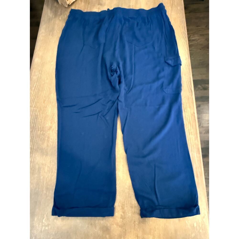 FRYE Blue Cropped Cargo Style Pants Women size 2X 2XL XXL - Picture 2 of 8